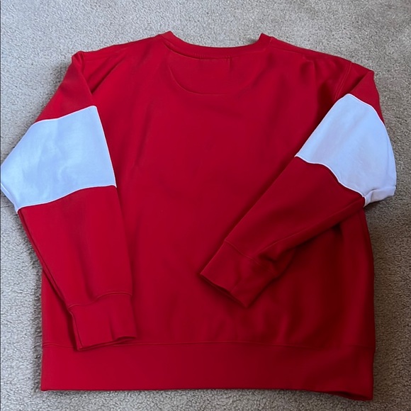 Red and White Men's Sweatshirt INDIANS - Picture 3 of 3